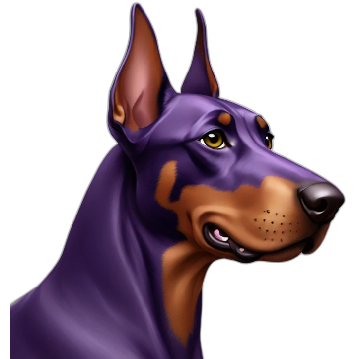 green-purple doberman emoji