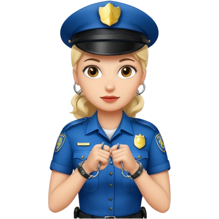 kelepçe tutan kadın polis emoji