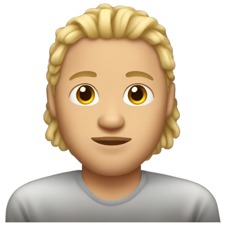 plus size man with short blonde locs emoji