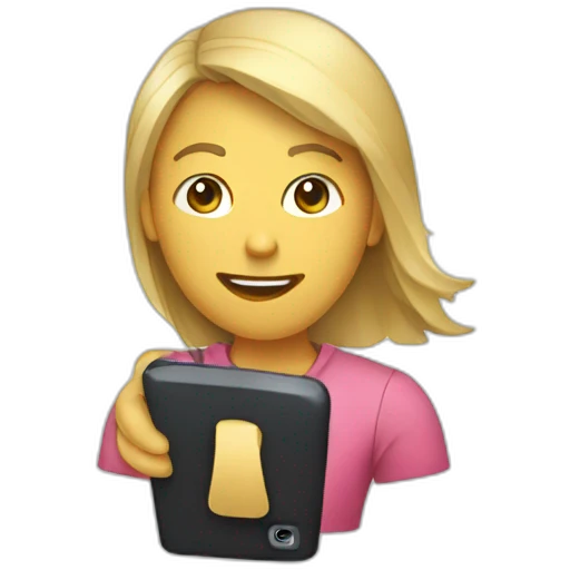 persona usando un teléfono emoji