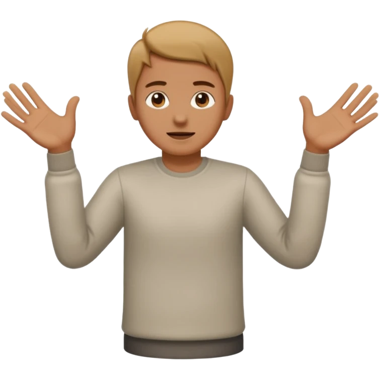 person facing side with hands out talking full body  emoji