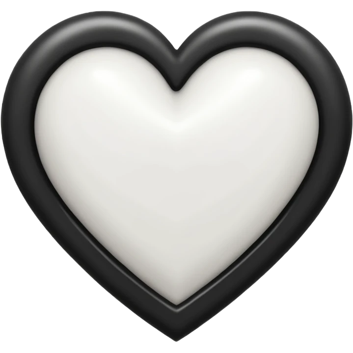 Siyah beyaz kalp emoji