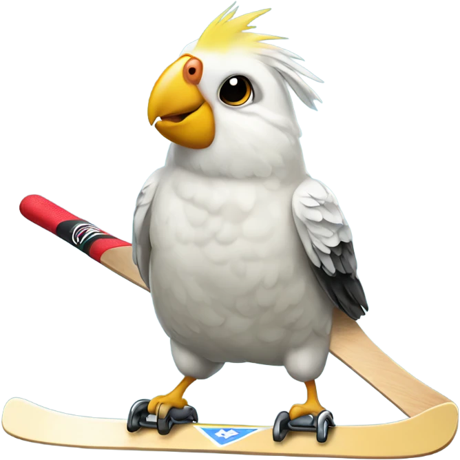Cockatiel playing hockey  emoji
