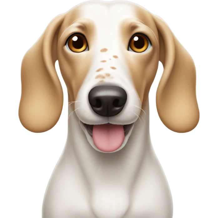 White Weiner dog with freckles emoji