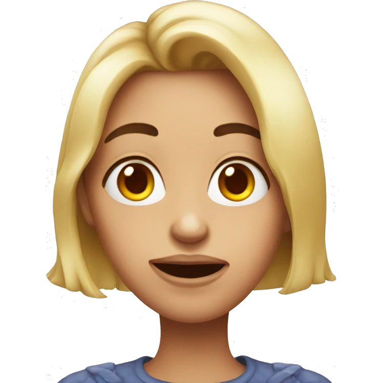 Birthday girl with weird ugly face emoji