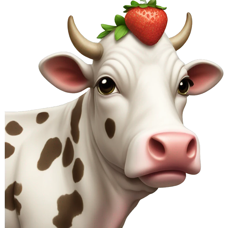 Strawberry cow emoji