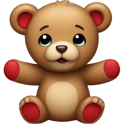 Little teddy bear with a red hart in his arms  emoji