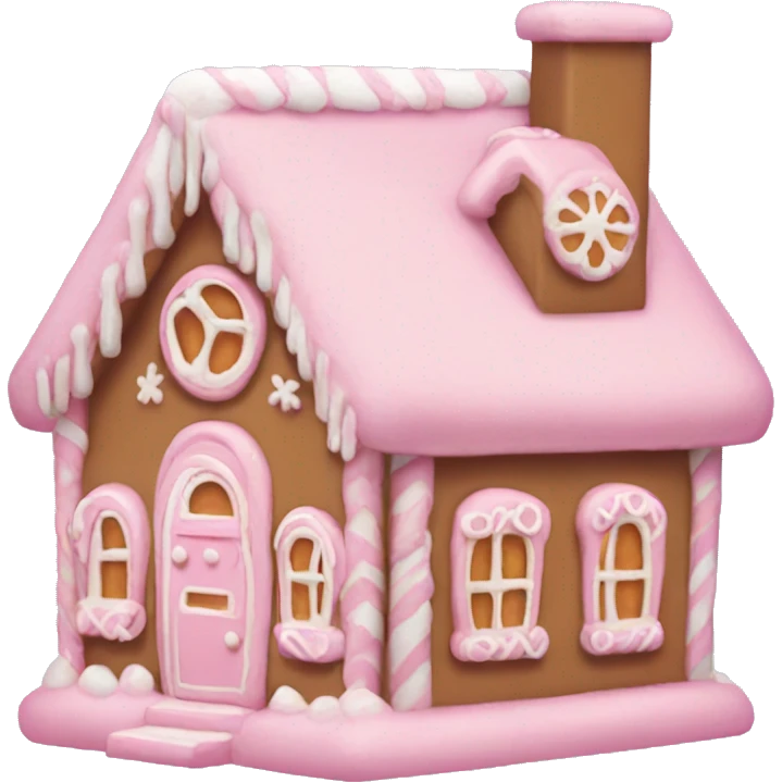 Pastel pink gingerbread house emoji