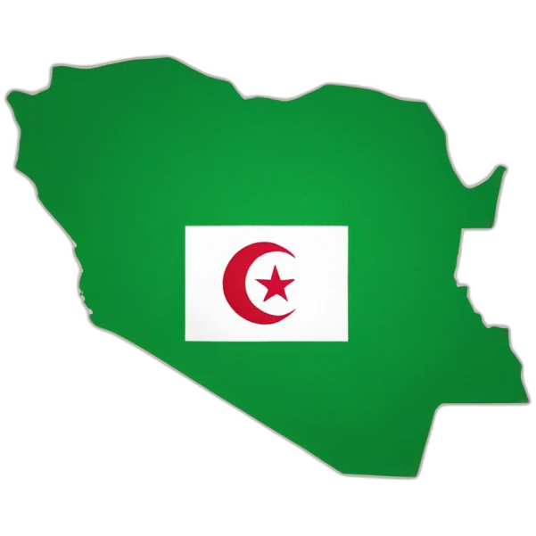 Map of Algeria with the flag in it emoji