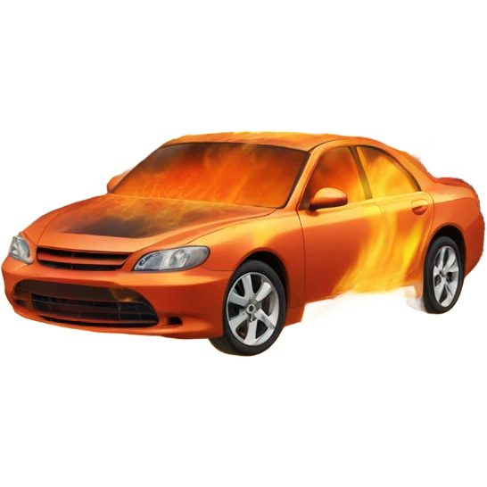 Car on fire emoji