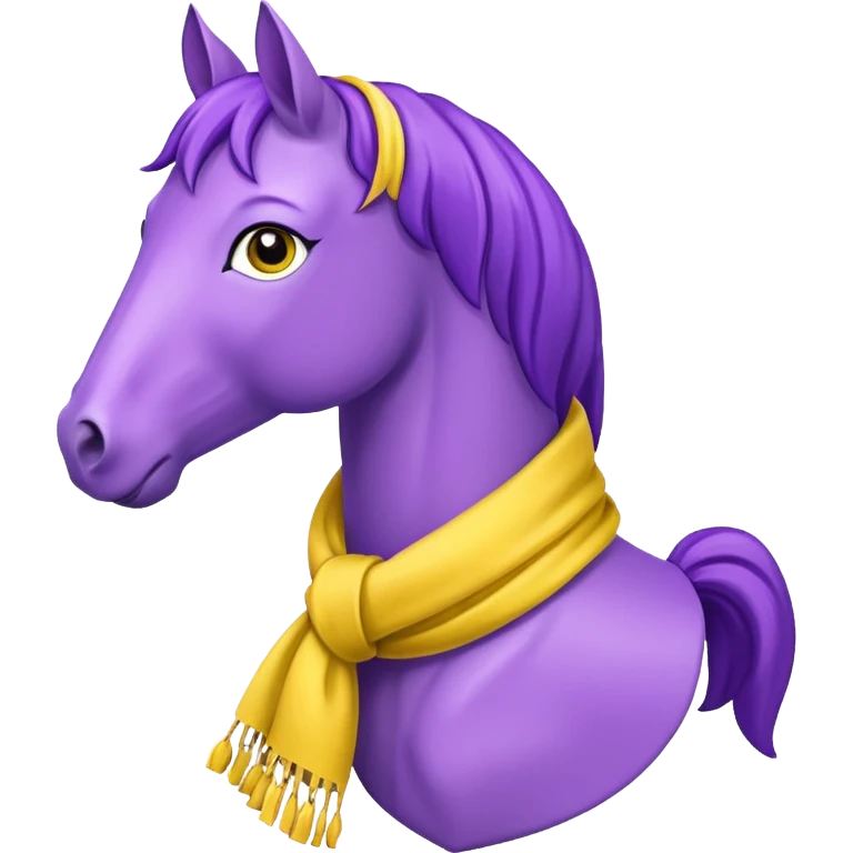 Purple horse wearing yellow scarf
 emoji