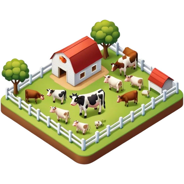 Isometric cow farm emoji