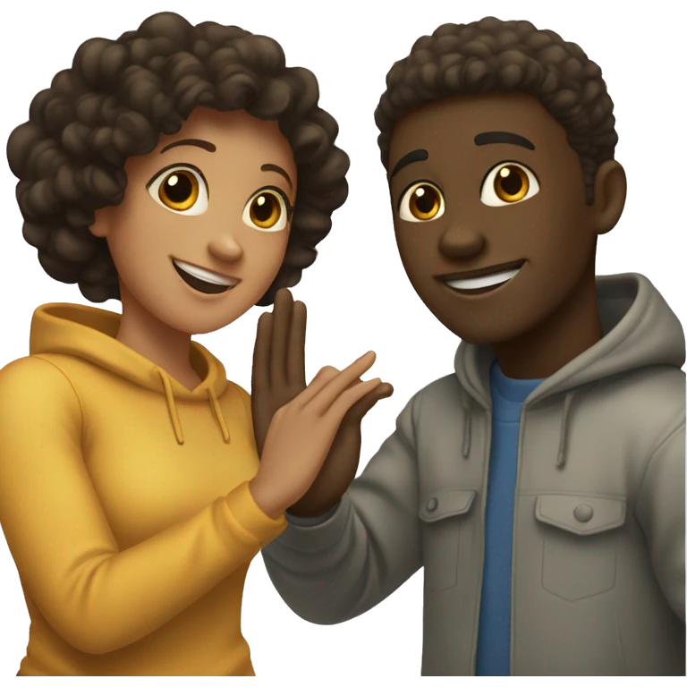 two bestfriends a black girl and a black guy giving each other a high five  emoji
