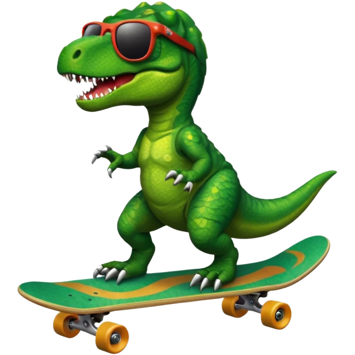 T rex riding a skateboard with sunglasses  emoji