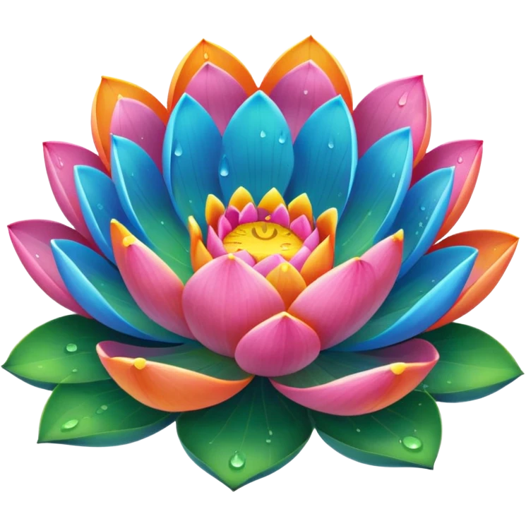 Rainbow lotus emoji