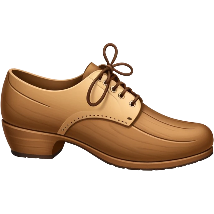 Un zapato de madera estilo Polonia . El zapato está tallado a mano. Pero de madera  emoji