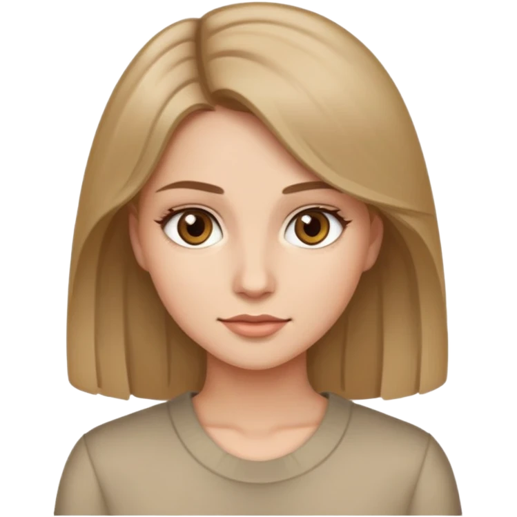 Chica rubia oscura con ojos marrones claros emoji