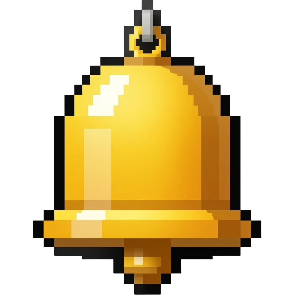 Information but as a pixelated hanging bell emoji