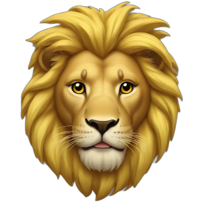 lion with yellow hair and gold chain on his neck emoji