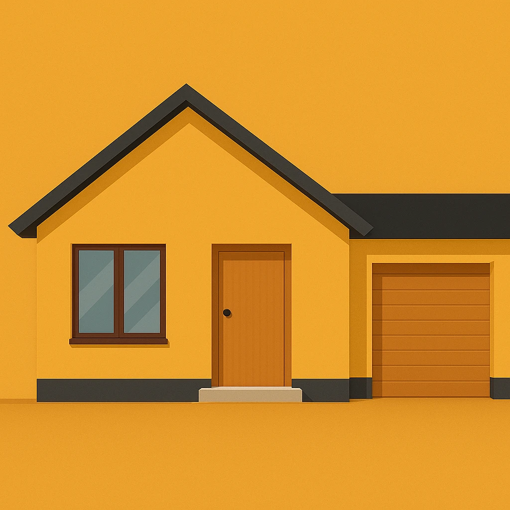 minimal house, yellow emoji