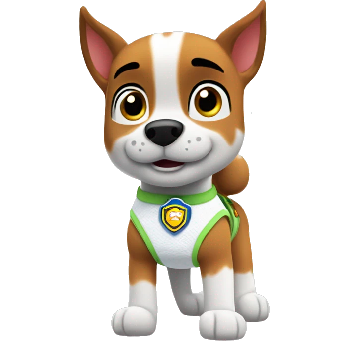 Paw Patrol with white diaper on butt emoji