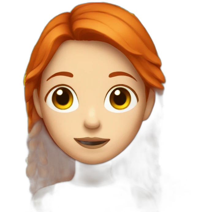 red-haired girl with a sunflower emoji