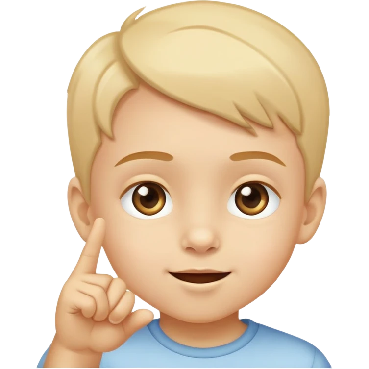 a child pointing to their eyes, cheerful and clear emoji