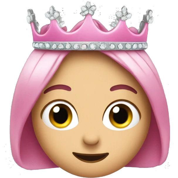 A pink bean wearing a tiara emoji