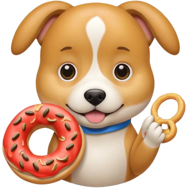 dog holding bagel emoji