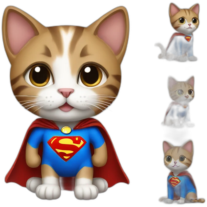 cat wearing a superman dress emoji