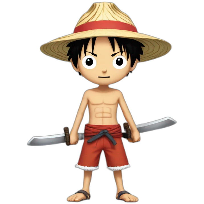 Luffy with triple katanas emoji