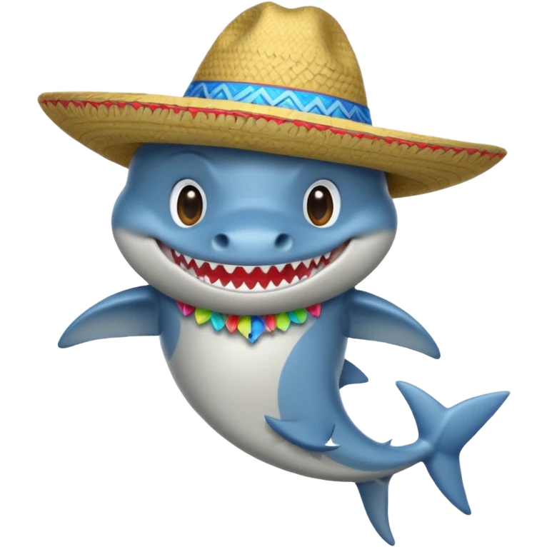 Shark with blue shoes and sombrero hat emoji