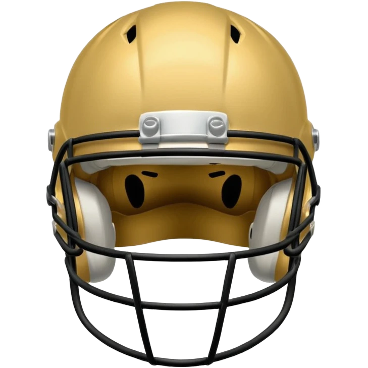 College football player helmet in gold color ( where is player face) emoji