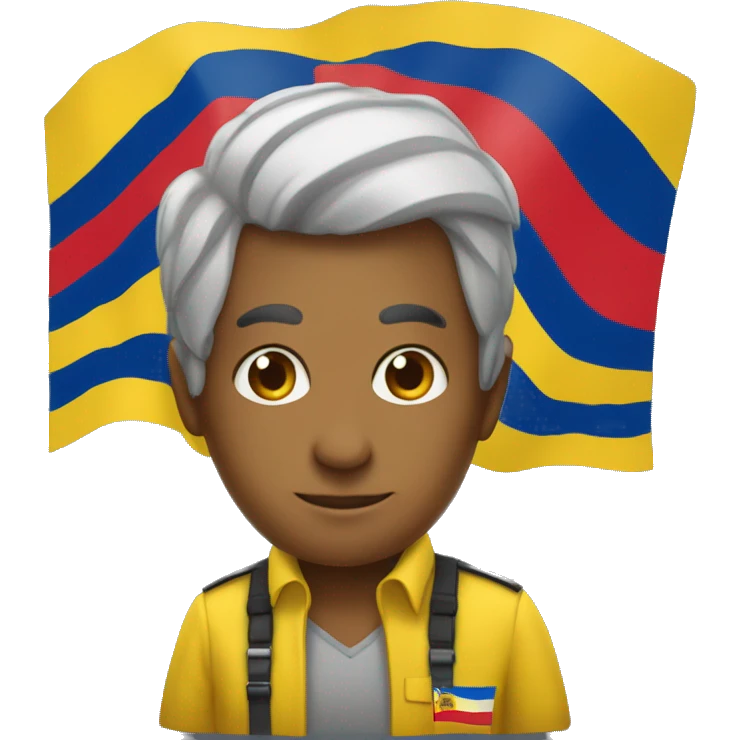 buque con bandera grande de colombia emoji