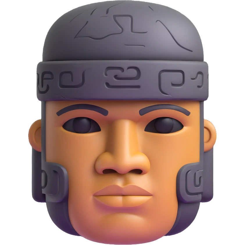 Olmec stone head emoji
