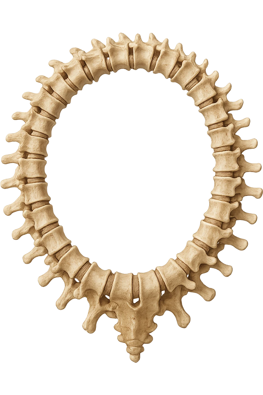 SPINA DORSALE ANATOMICA UMANA REALISTICA CHIUSA A CERCHIO emoji