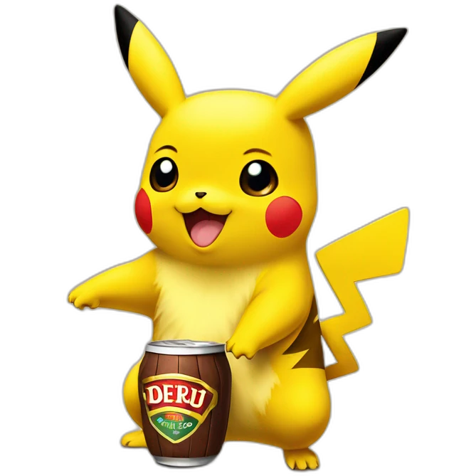 Pikachu qui boit de la bière emoji