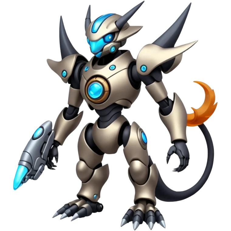Mechanical Nebulae Futuristic Modern Cybernetic Protogen-Fakémon-Pokémon-creature-fusion (full body) emoji