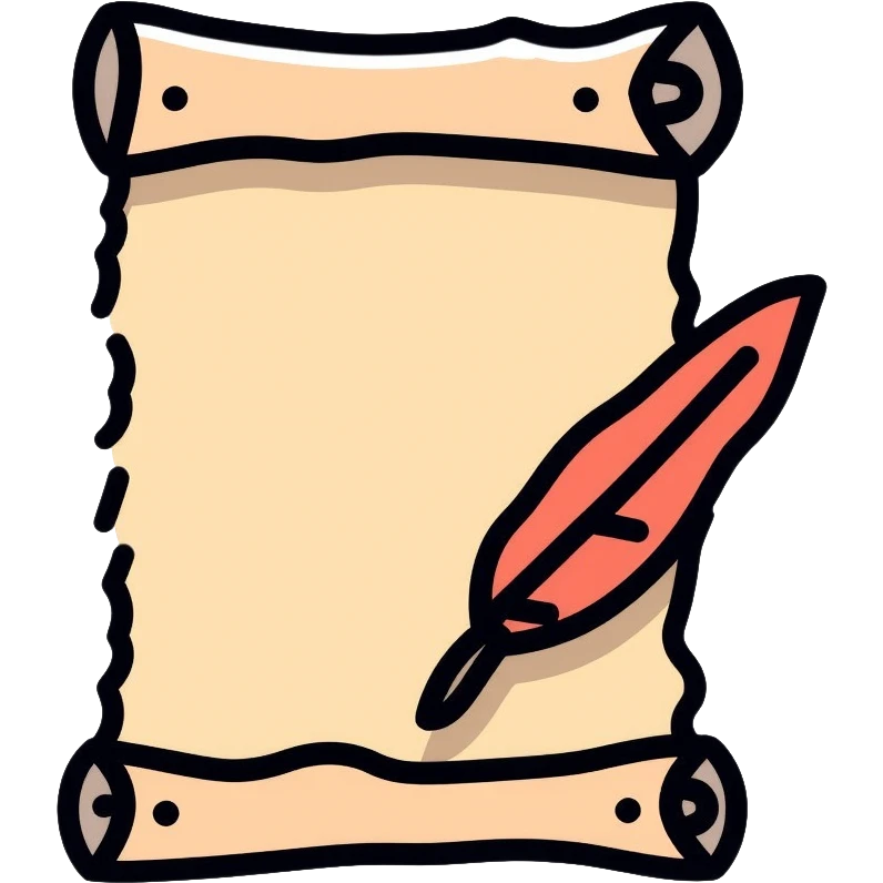 medieval parchment document with quill pen emoji