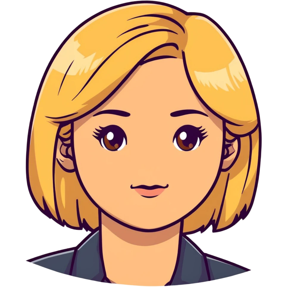 Woman with blonde hair and light brown eyes emoji