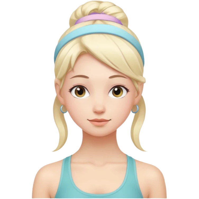 Yoga girl with pastel band emoji