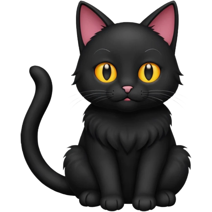 Labubu black cat  emoji