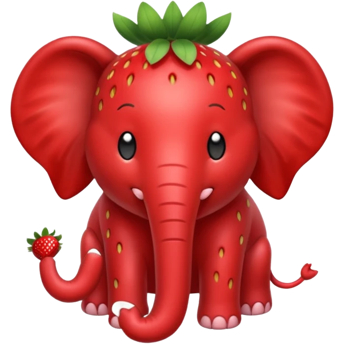 Strawberry elefant but red emoji