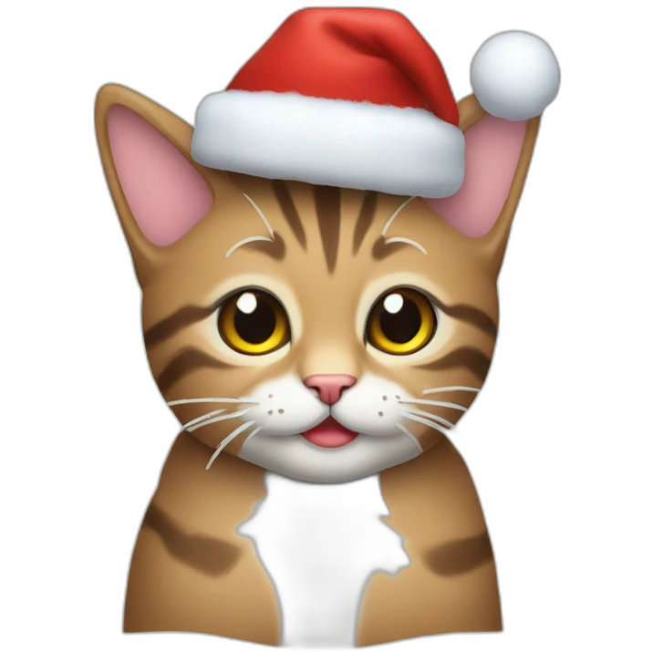 cat happy con gorrito de navidad emoji
