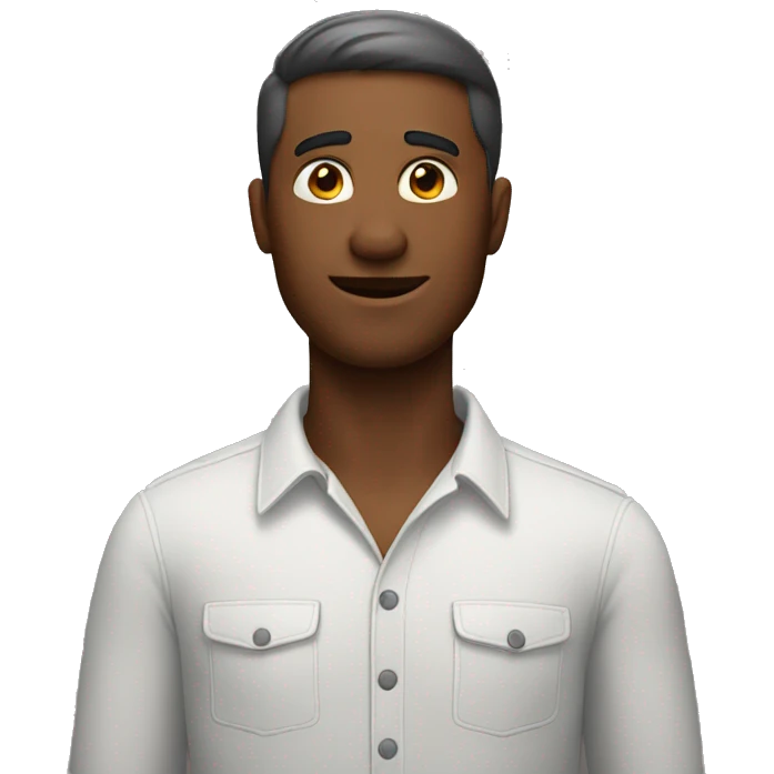Man with hand on chest and hand in air emoji
