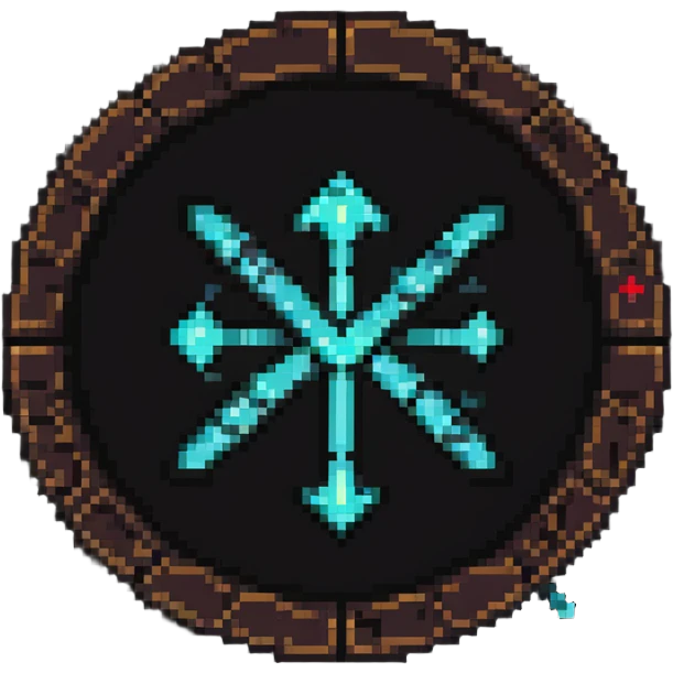Special access token with ancient magical runes and glowing core emoji