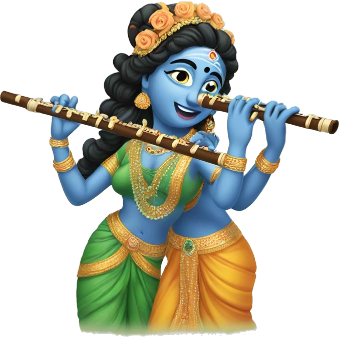 Radha krishna with flute emoji