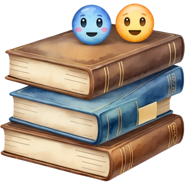 watercolor misty books  emoji