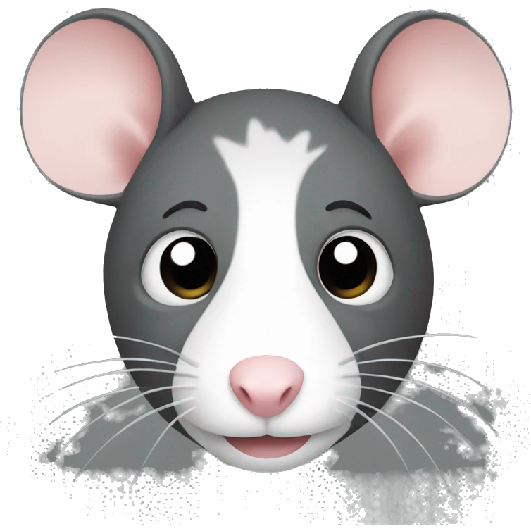 two rats, white and dark gray emoji