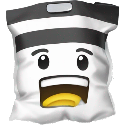 Hoover with face and white ziplock bag of salt emoji